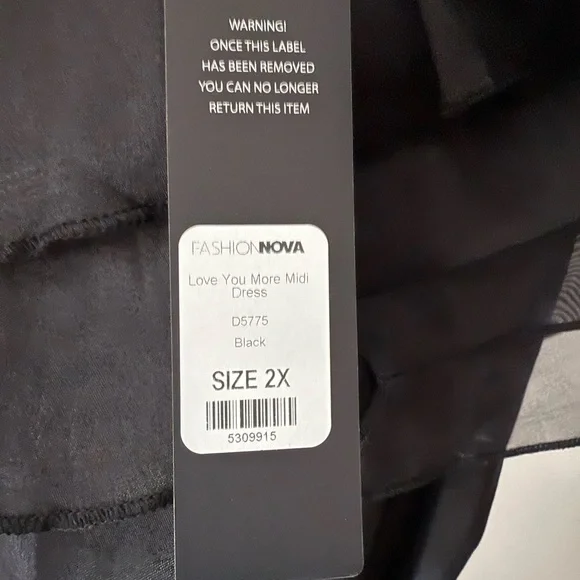 Fashion Nova Black Asymmetrical Ruffled Bodycon Dress - Picture 2 of 2